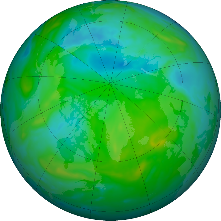 Arctic ozone map for 22 August 2019